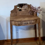 Coiffeuse ancienne en chêne massif brut