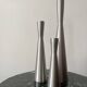 set of 3 chrome metal candle holders, 1970 design