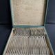 Box of 12 Alfenide table spoons and 12 table forks for Christofle