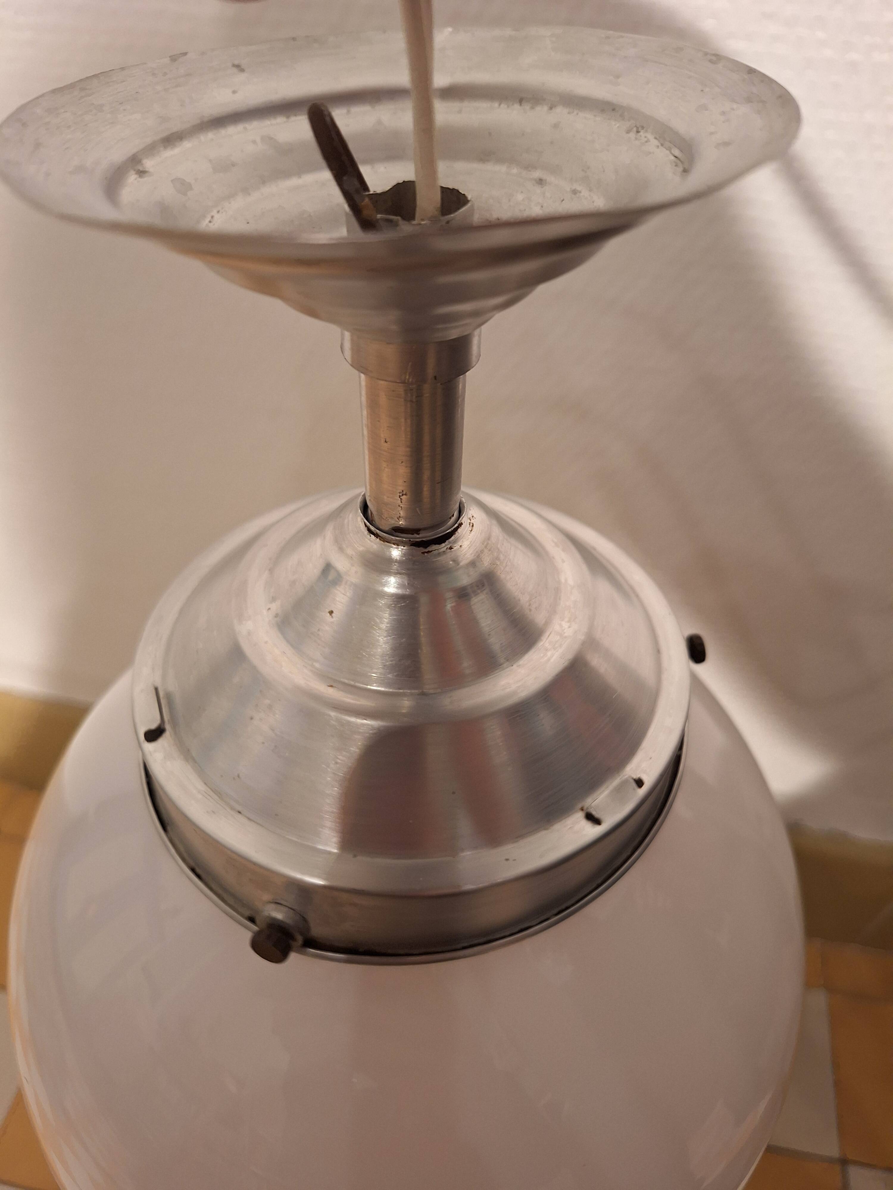 Art Deco opaline globe pendant light