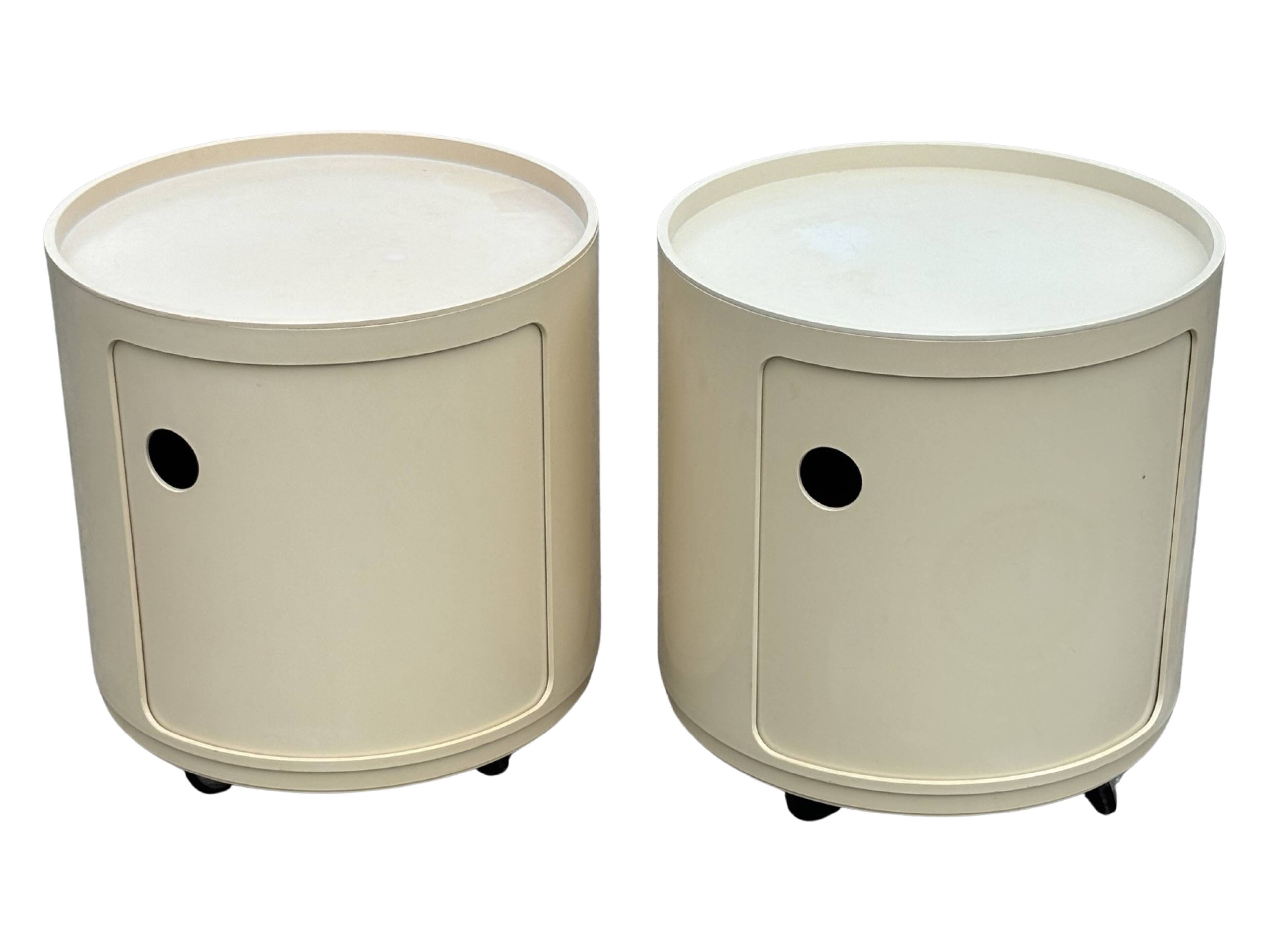 Vintage Componibili bedside tables by Anna Castelli for Kartell set of two