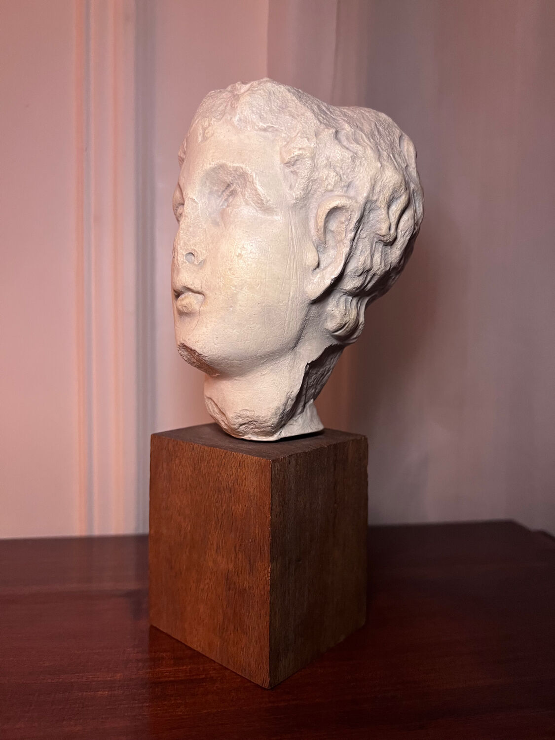 Bust, head of a young man - reproduction from the museum of Sens
