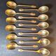 Title: Set of 12 Small Moka Spoons Gold-Plated – Vintage Elegance