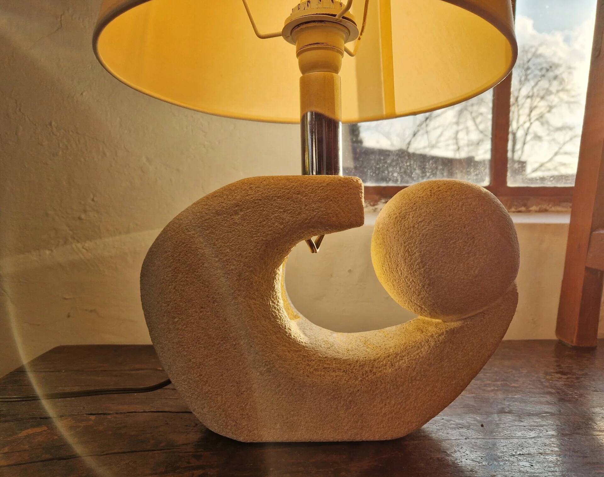 Stone sculptural lamp by Albert Tormos, France