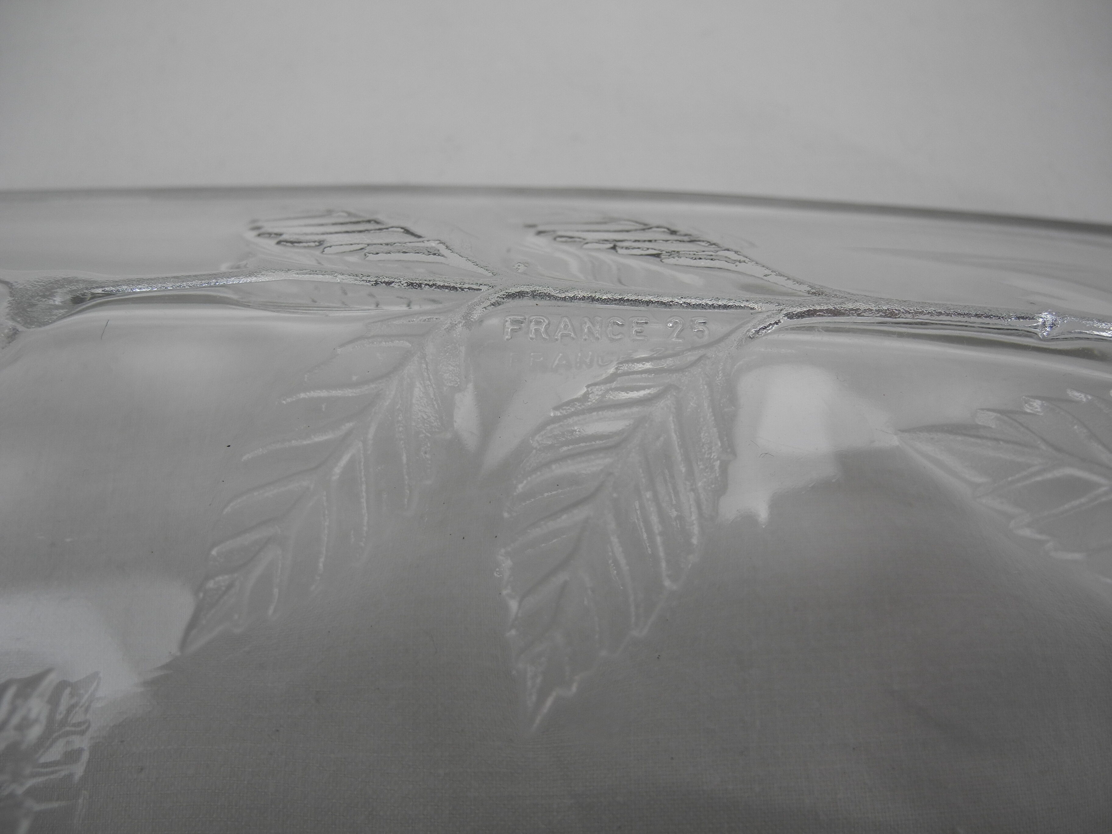 Glass tray decorated with roses vintage french glass tray