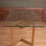Designer table with golden base