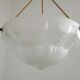 Vintage French 1930s Art Deco Gometric White Glass Ceiling Light