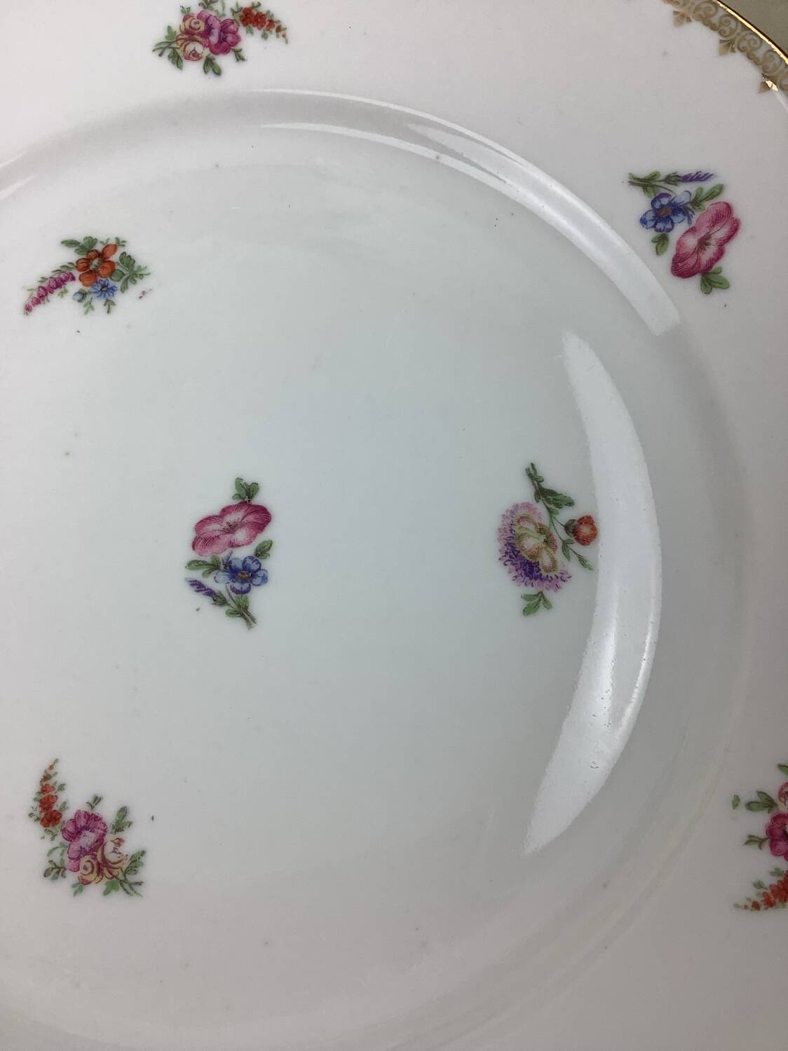 6 flat plates porcelain Limoges France