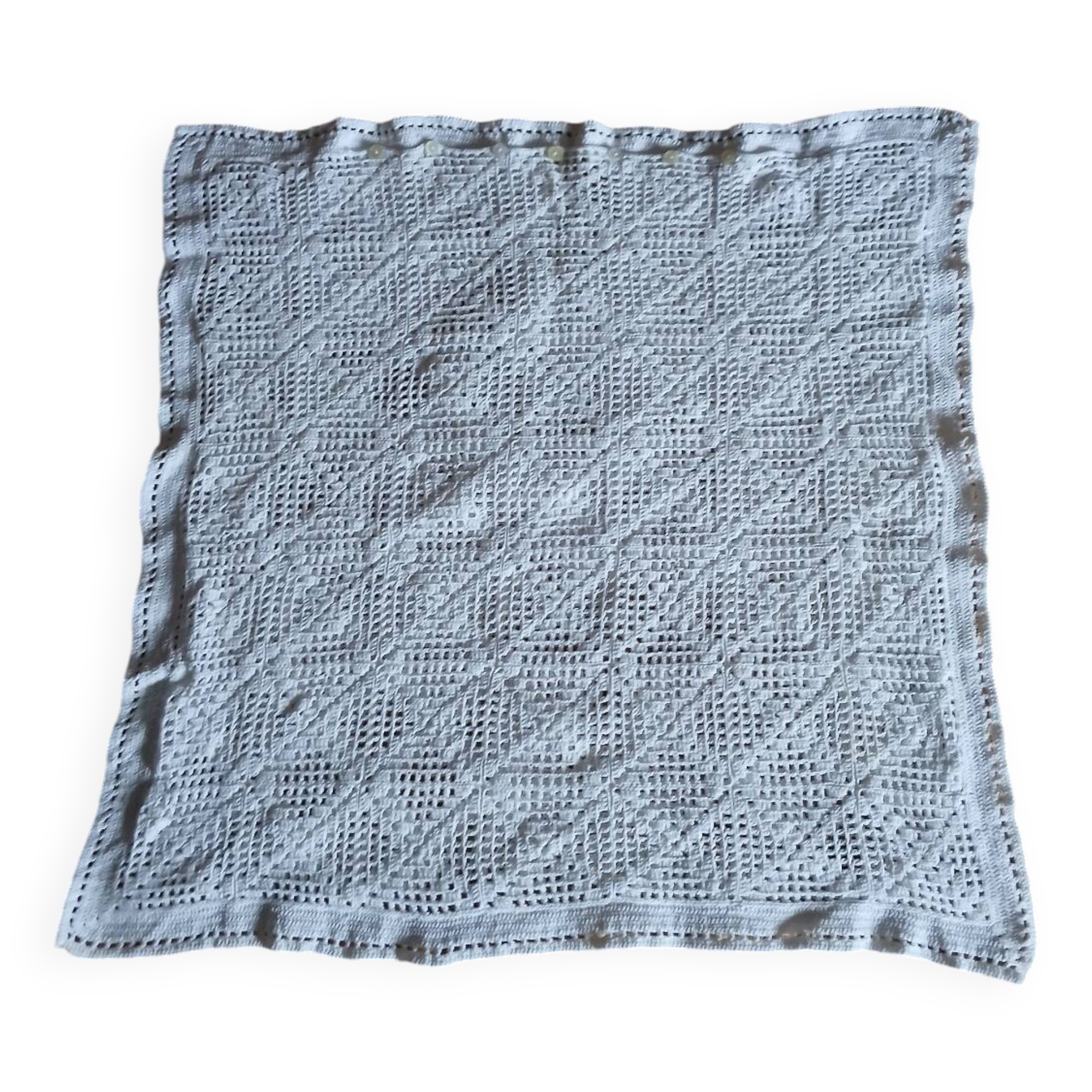 Handmade crochet antique pillowcase