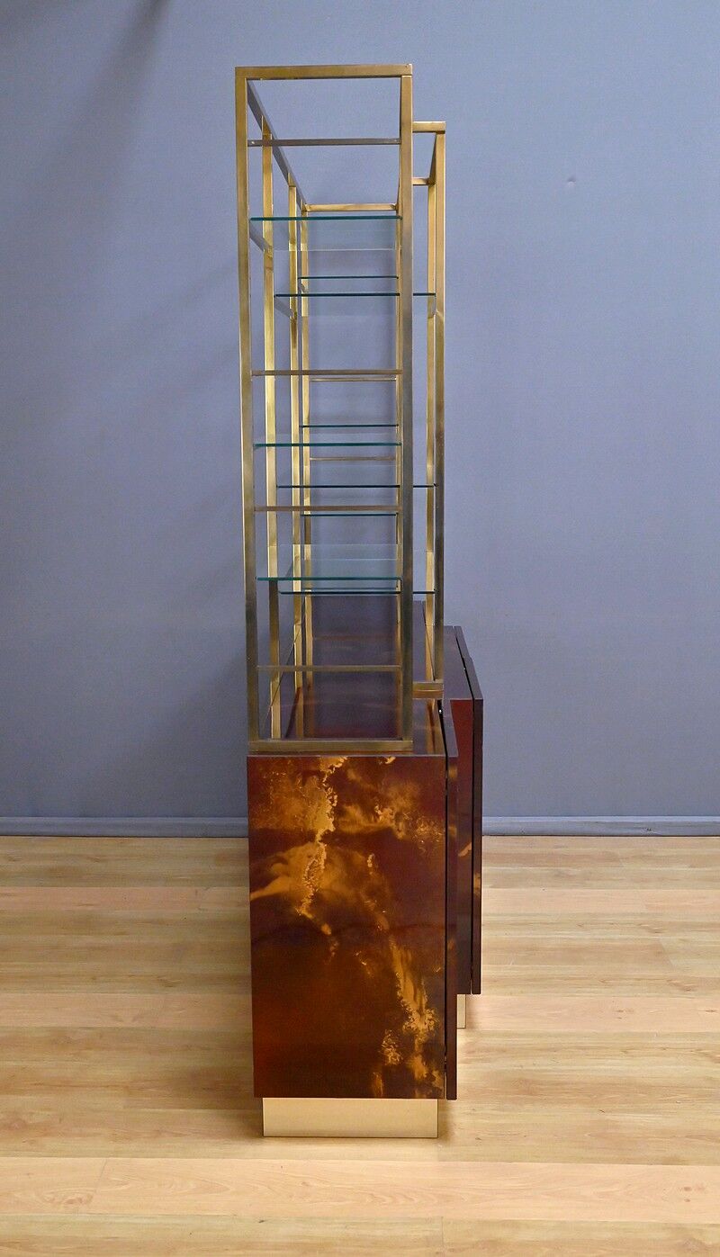 Rare lacquered library attributed to Guy Lefèvre, Maison Jansen – 1970