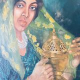 Orientalist painting on cardboard