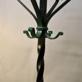 Polychrome Wrought Iron Coat Rack and Umbrella Stand