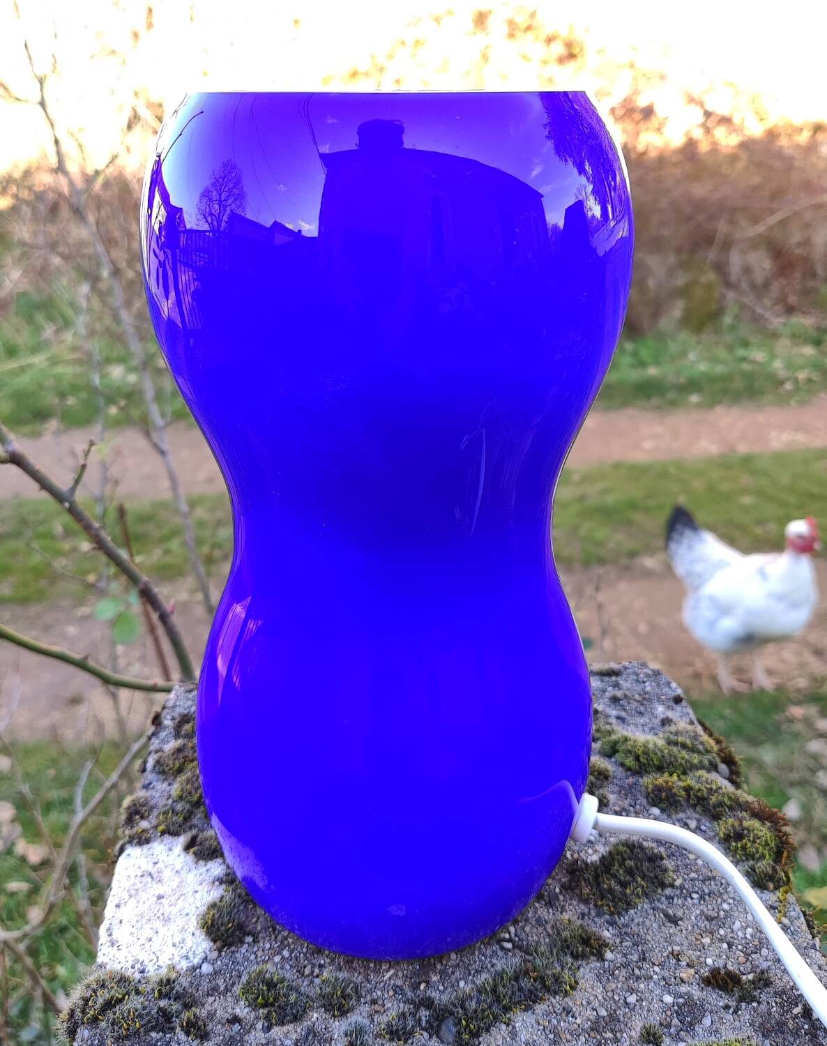 Blue glass lamp - Ikea vintage 1990