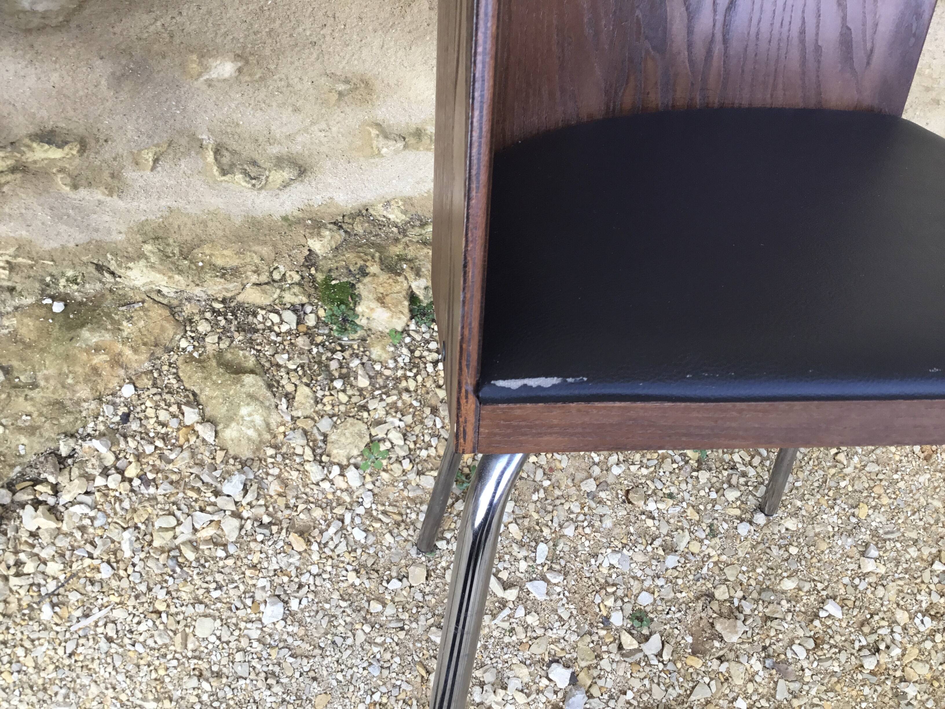 Ikea table late 20th century fusion model in dark wood and chrome legs