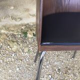 Ikea table late 20th century fusion model in dark wood and chrome legs