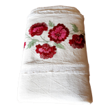 Drap ancien en lin broderie 200X260