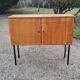 Buffet of the 60s in blond oak metal feet with square section