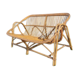 Vintage rattan bench