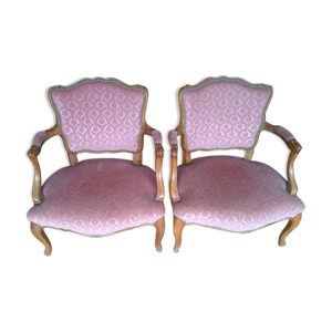 Paire  de 2 fauteuils - cabriolet