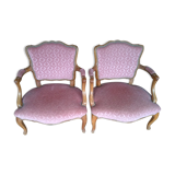 Paire  de 2 fauteuils cabriolet
