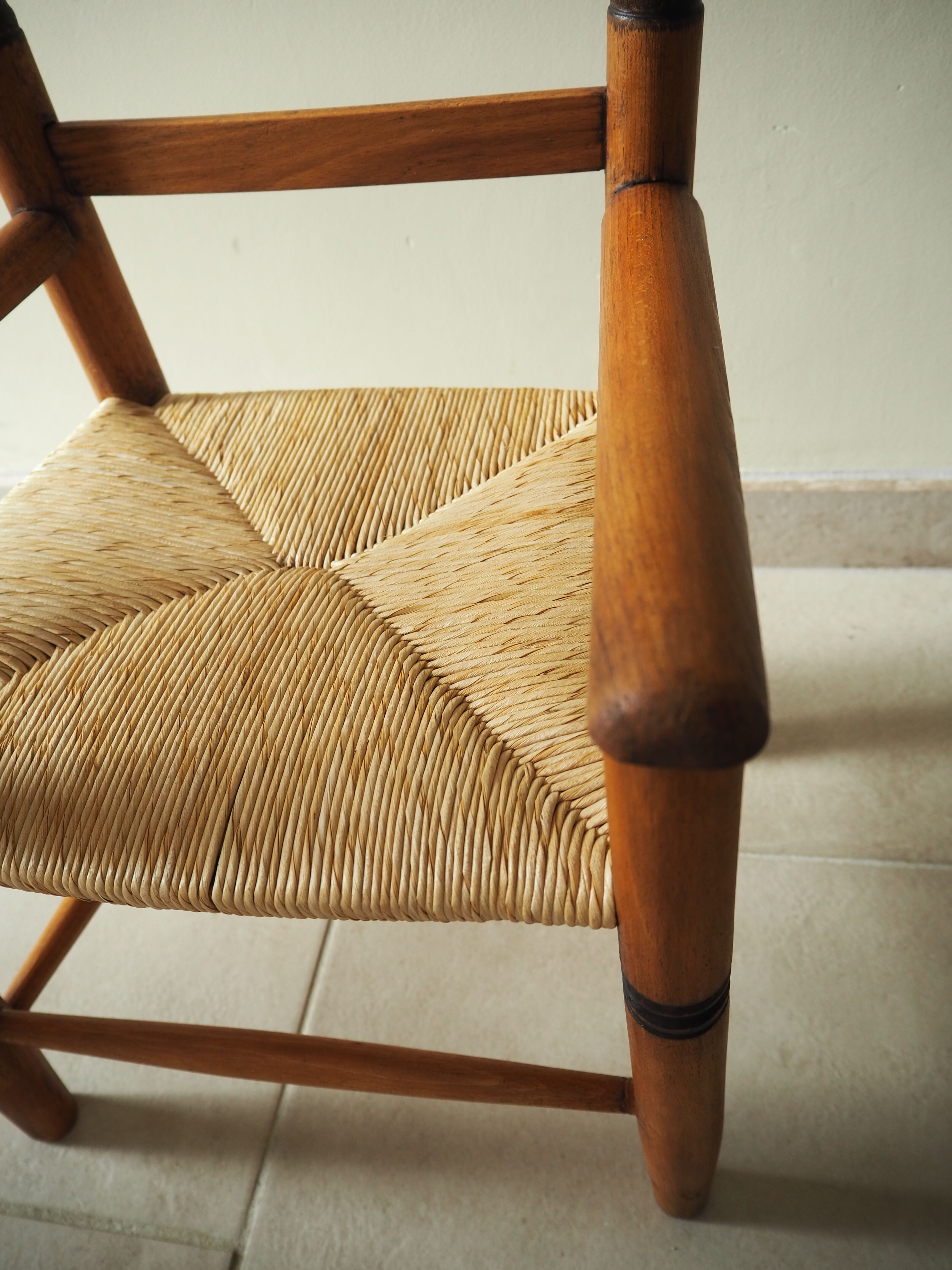 Old straw chair for children