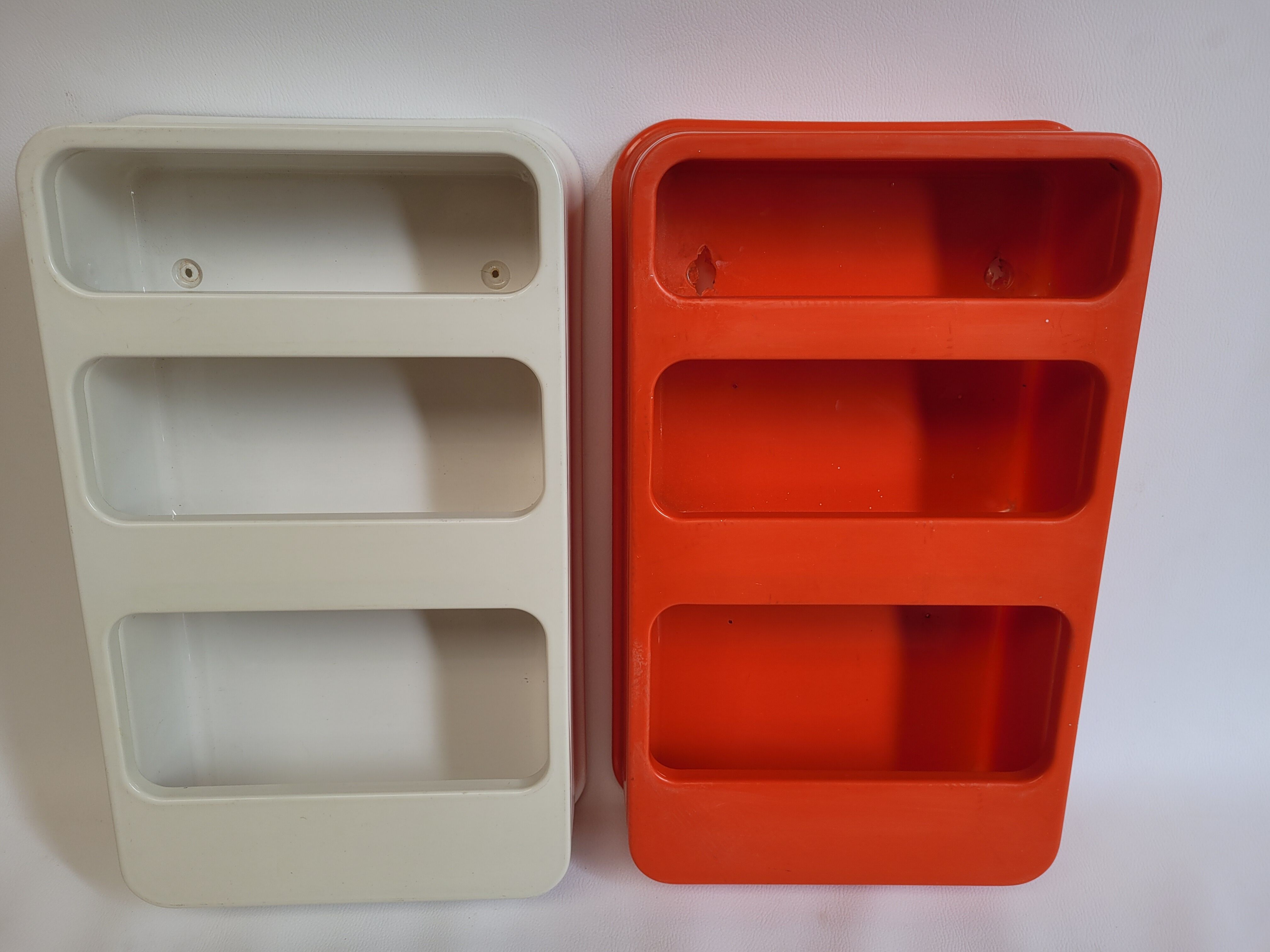 Prisunic plastic wall shelves