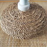 Vintage French lamp from the 70s-80s in ceramic and cord.