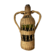 Braided wicker green bottle