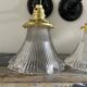 Pair of vintage holophane glass sconces electrified