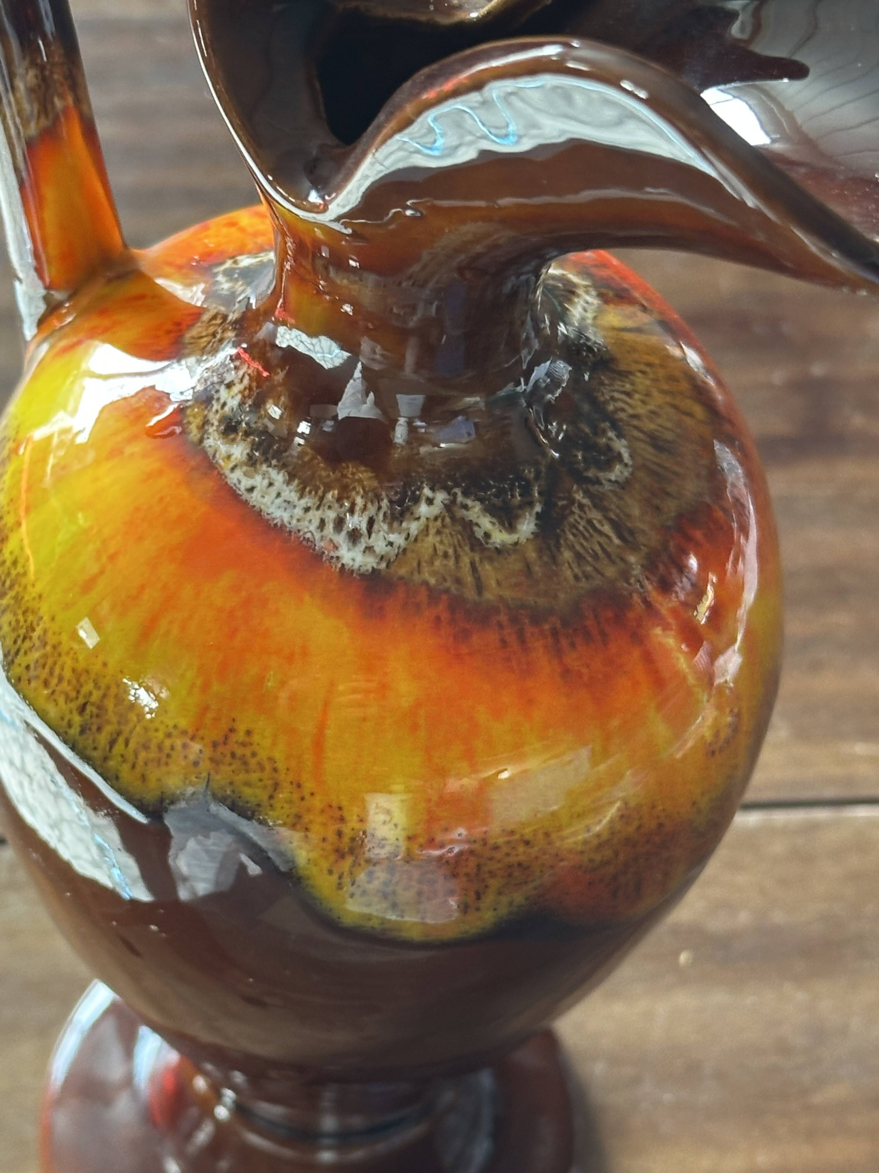 Vallauris ceramic soliflore vase H 37 cm