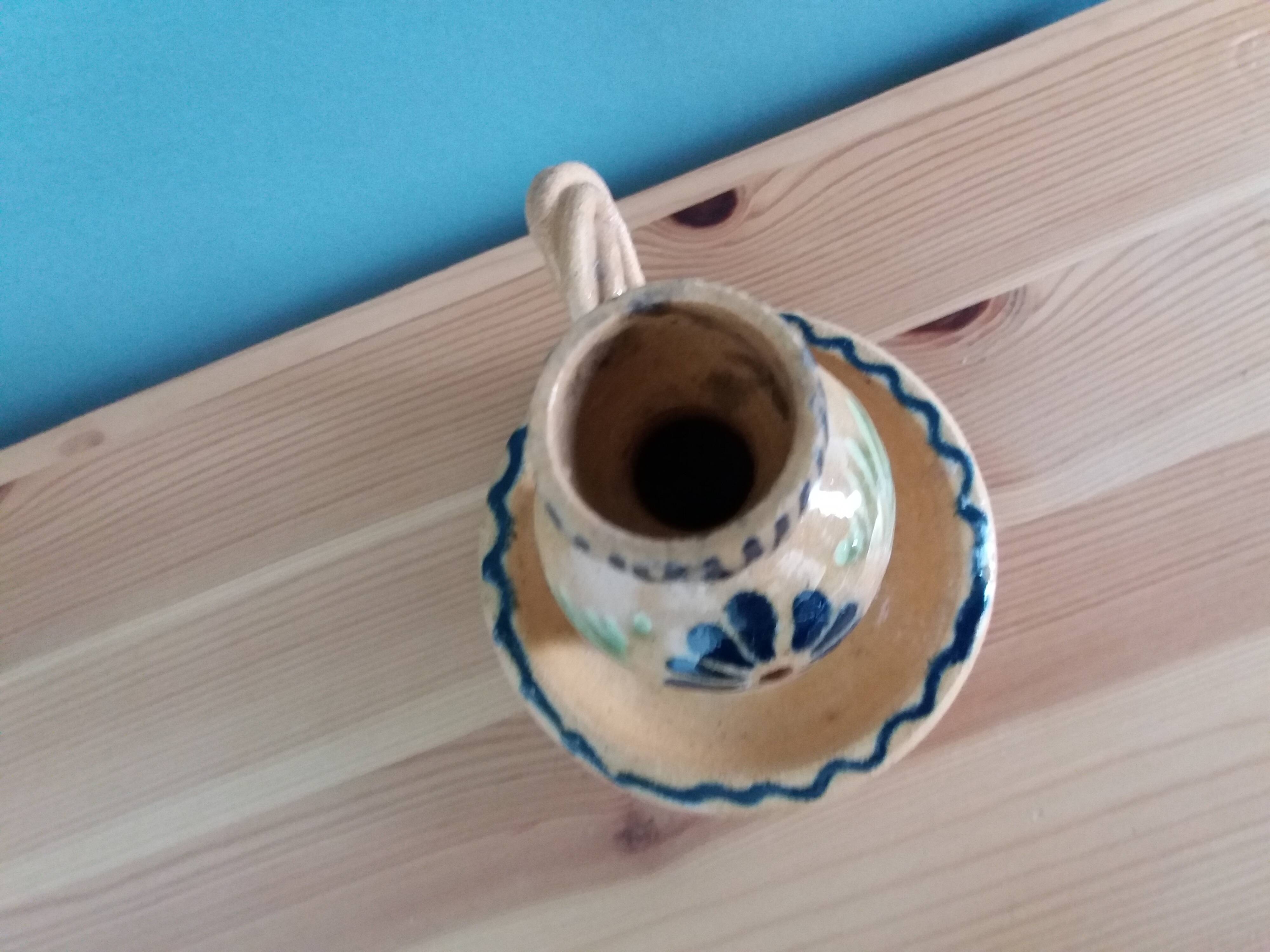 Soufflenheim Alsace pottery candle holder