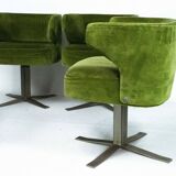 Set of four green Gianni Moscatelli Swivel Poney Chairs for Formanova, 70s