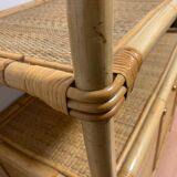 Rattan shelf cabinet from the 1980s'