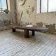 Table basse années 50 plateau bois exotique XXL