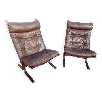 Pair of Siesta armchairs Scandinavian design Ingmar Relling Westnofa Year 70