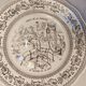 Series of 6 earthenware dessert plates by GIEN models Fables by Lafontaine