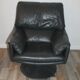 Fauteuil et ottoman cuir Leolux par Axel van Enthoven