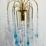 Lustre Murano Gouttes En Cristal bleu