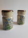 Vintage floral decor stoneware salt and pepper shaker set