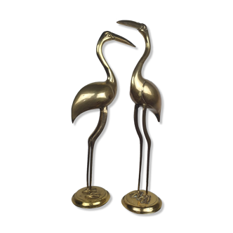 Pair of brass ibis