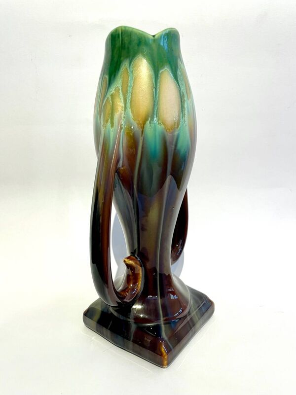 Vase Art Nouveau en faïence