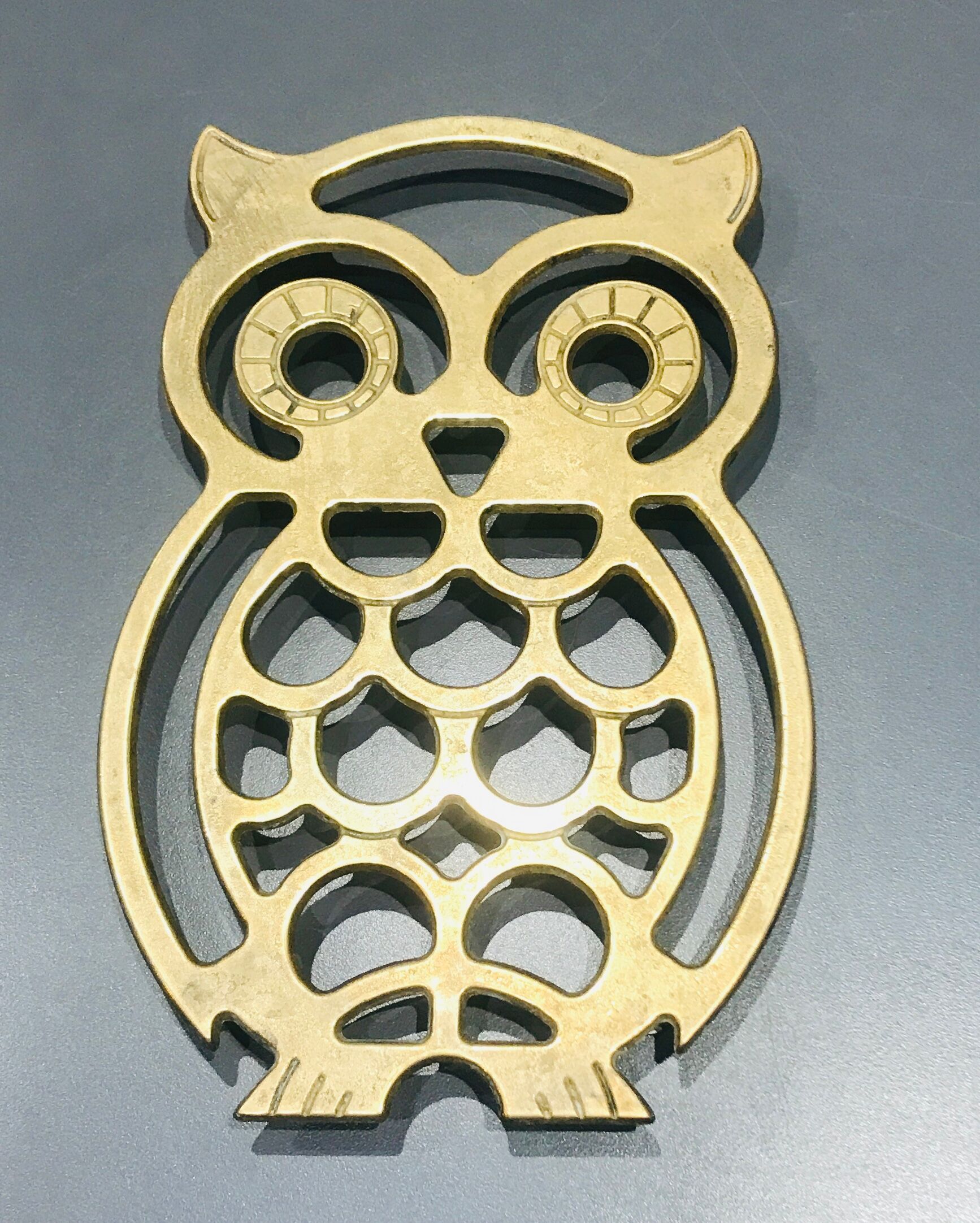 Dessous plat Hibou laiton