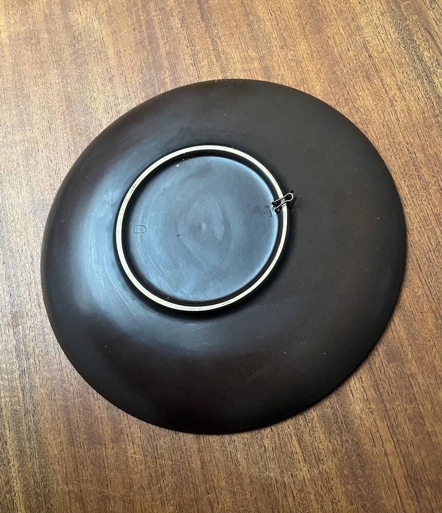 Mid-century German studio pottery wall plate with Ruscha sunflower motif, 1960s.