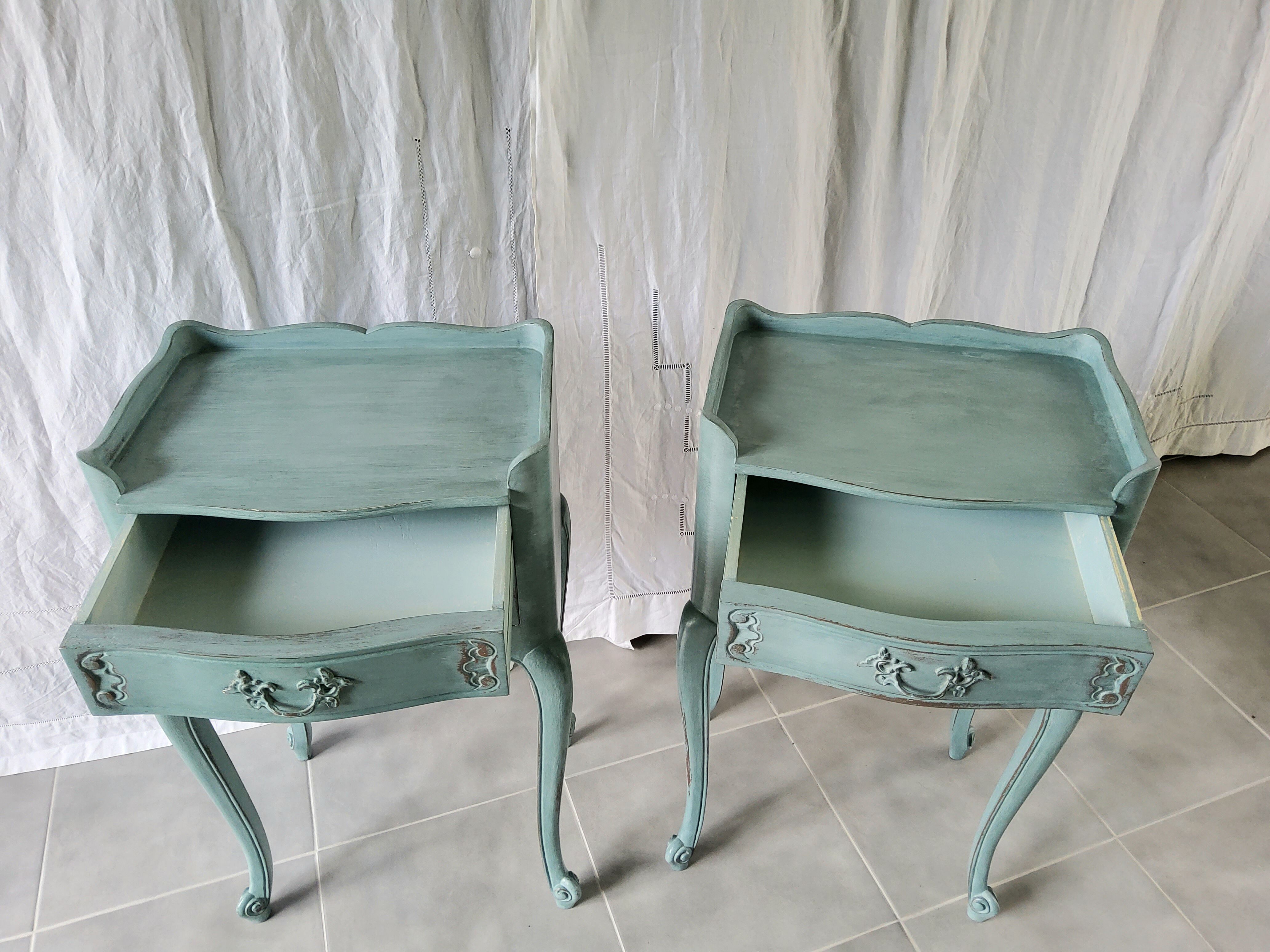 Pair of patinated Louis XV bedside tables