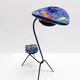 Animal-shaped pocket table in wrought iron and ceramic. France, 1960s.