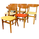 Scandinavian chairs 1960s/70s in solid beech and teak