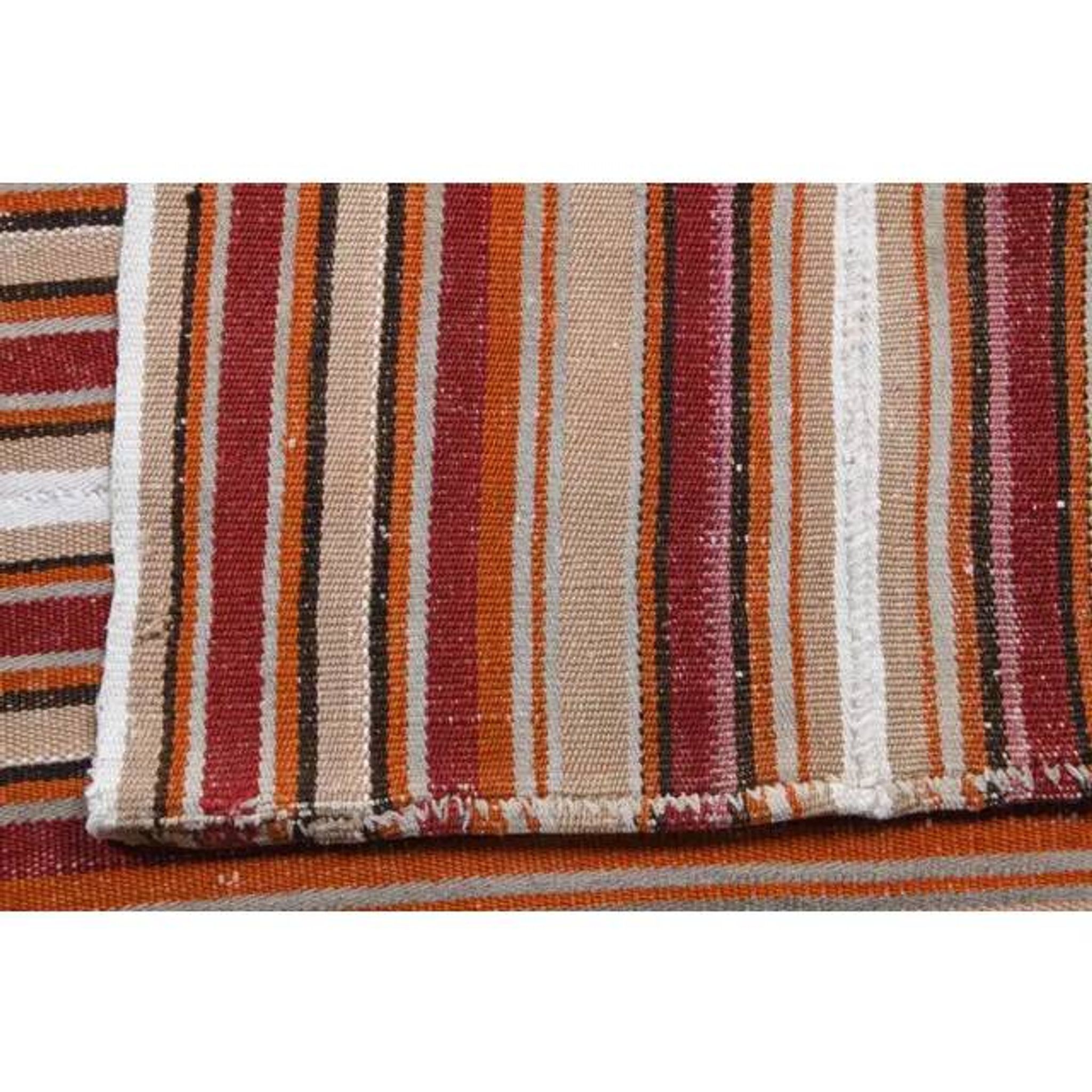 Vintage Turkish Hand-Knotted Wool Cotton Red Kilim Rug 145x236