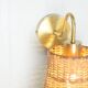 Brass & Rattan Wall Sconce