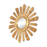 Mirror sun convex golden wooden witch eye 61cm