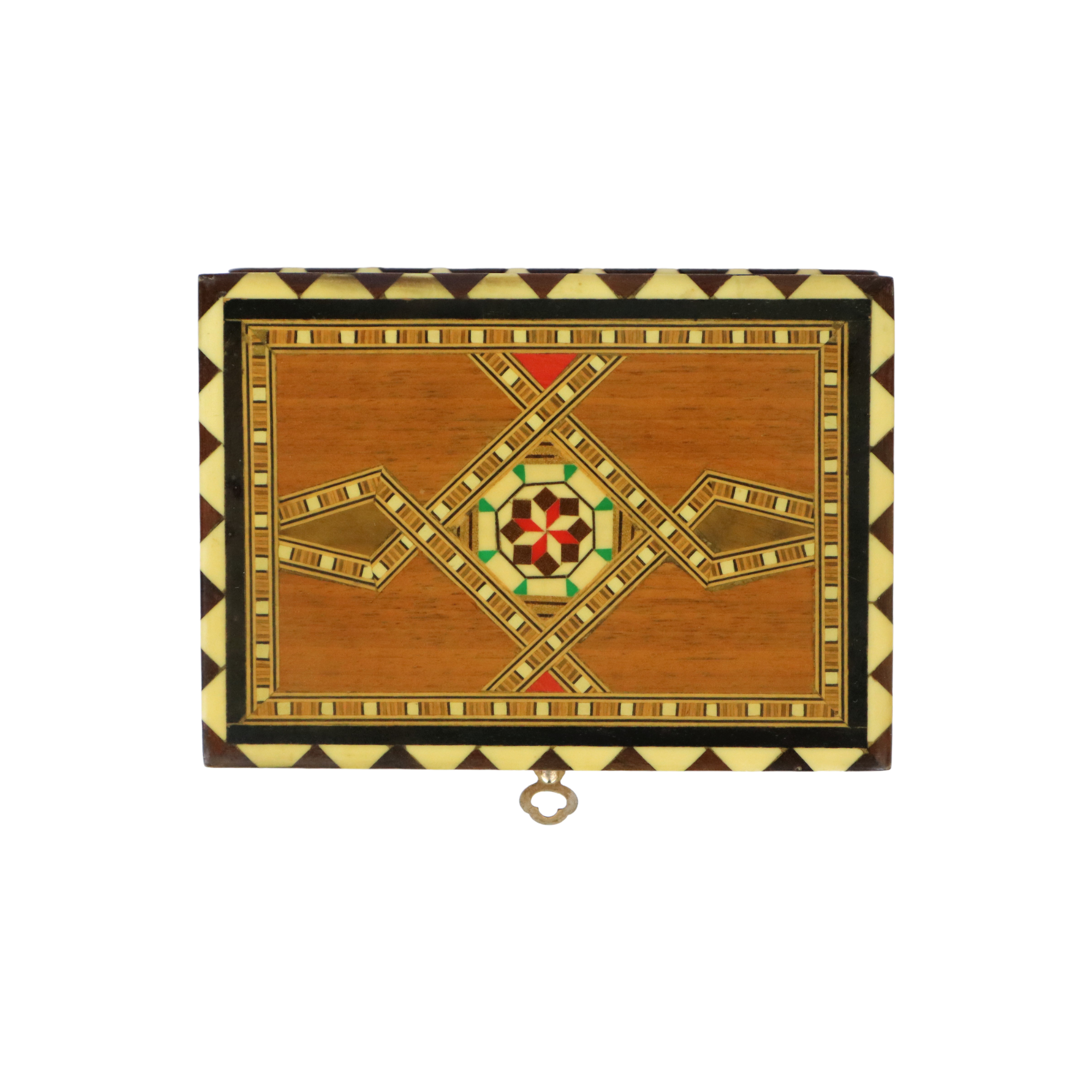 Jewelry box red velvet oriental 17cm